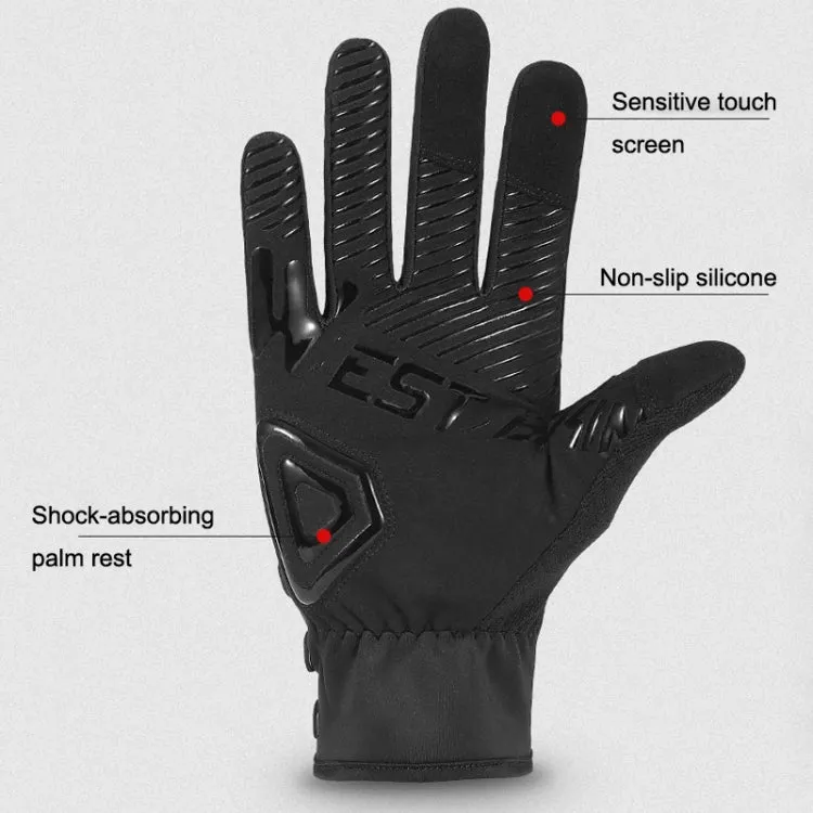 A Pair WEST BIKING Cycling Breathable Self-locking Gloves with Buckle, Size: 2XL(Anti-light Type)