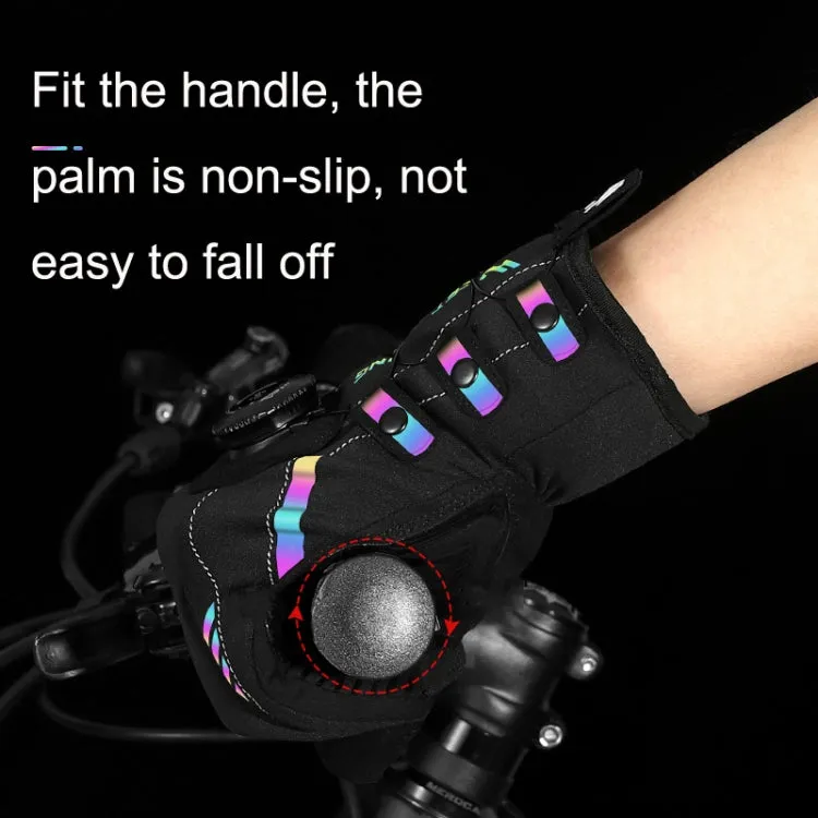 A Pair WEST BIKING Cycling Breathable Self-locking Gloves with Buckle, Size: M(Anti-light Type)