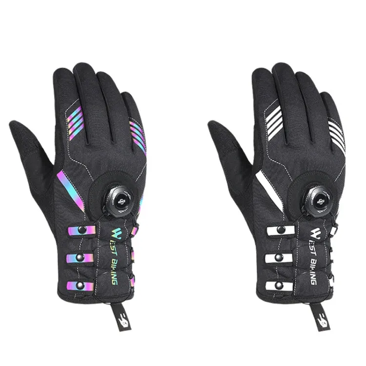 A Pair WEST BIKING Cycling Breathable Self-locking Gloves with Buckle, Size: M(Anti-light Type)