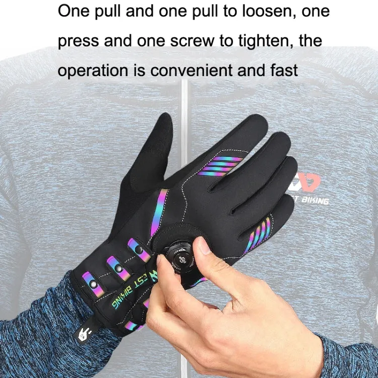 A Pair WEST BIKING Cycling Breathable Self-locking Gloves with Buckle, Size: M(Anti-light Type)