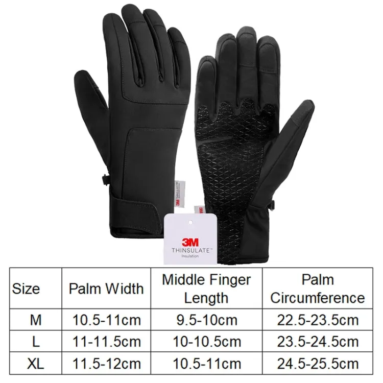 A030 Winter Skiing Glove Riding Sports Touch Screen Keep Warm Gloves, Size: XL(Black)