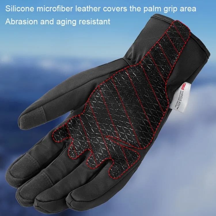 A030 Winter Skiing Glove Riding Sports Touch Screen Keep Warm Gloves, Size: XL(Black)