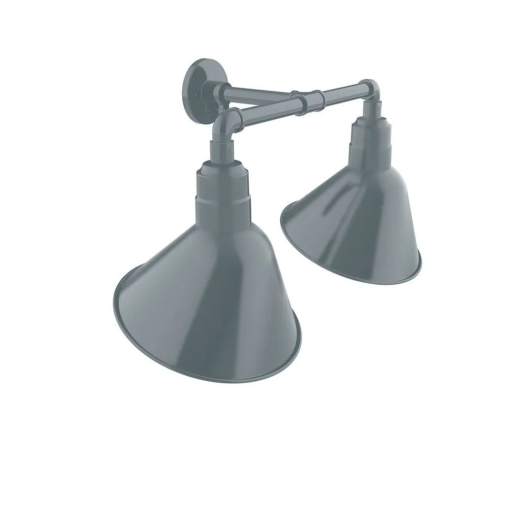 Angle 12" LED Straight Arm 2-Light in Slate Gray