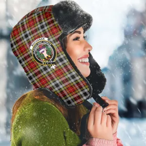 Buchanan Old Dress Tartan Winter Trapper Hat with Family Crest