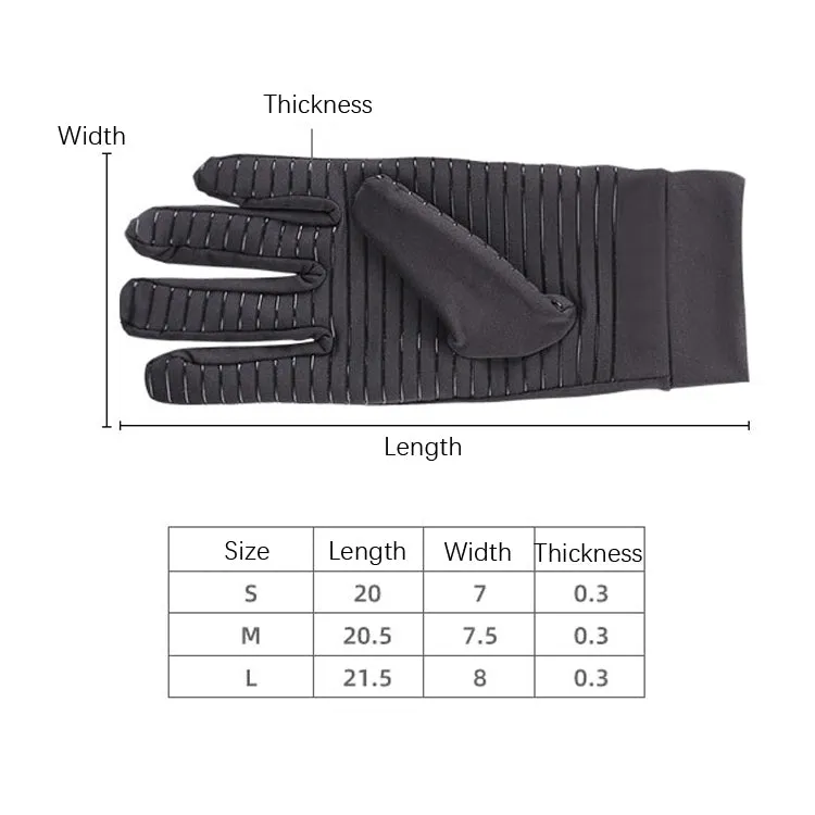 Copper Fiber Pressure Sports Fitness Anti-Slip Gloves, Size: M