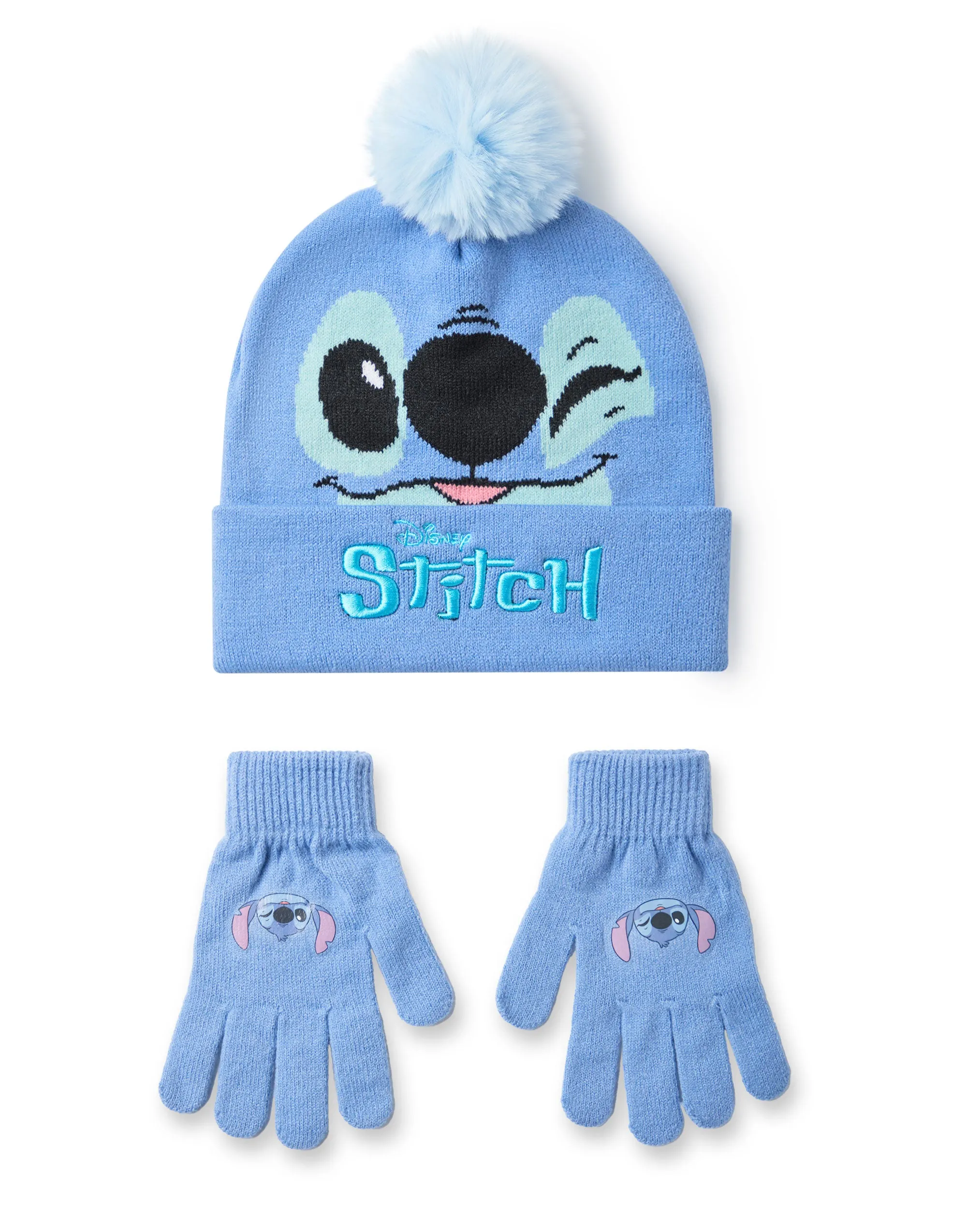 Disney Lilo & Stitch Girls Beanie Hat & Gloves Set