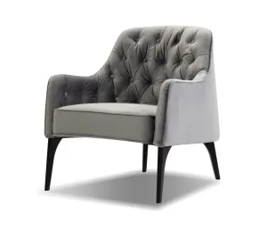 Ellington Accent Chair - Pewter Velvet Fabric