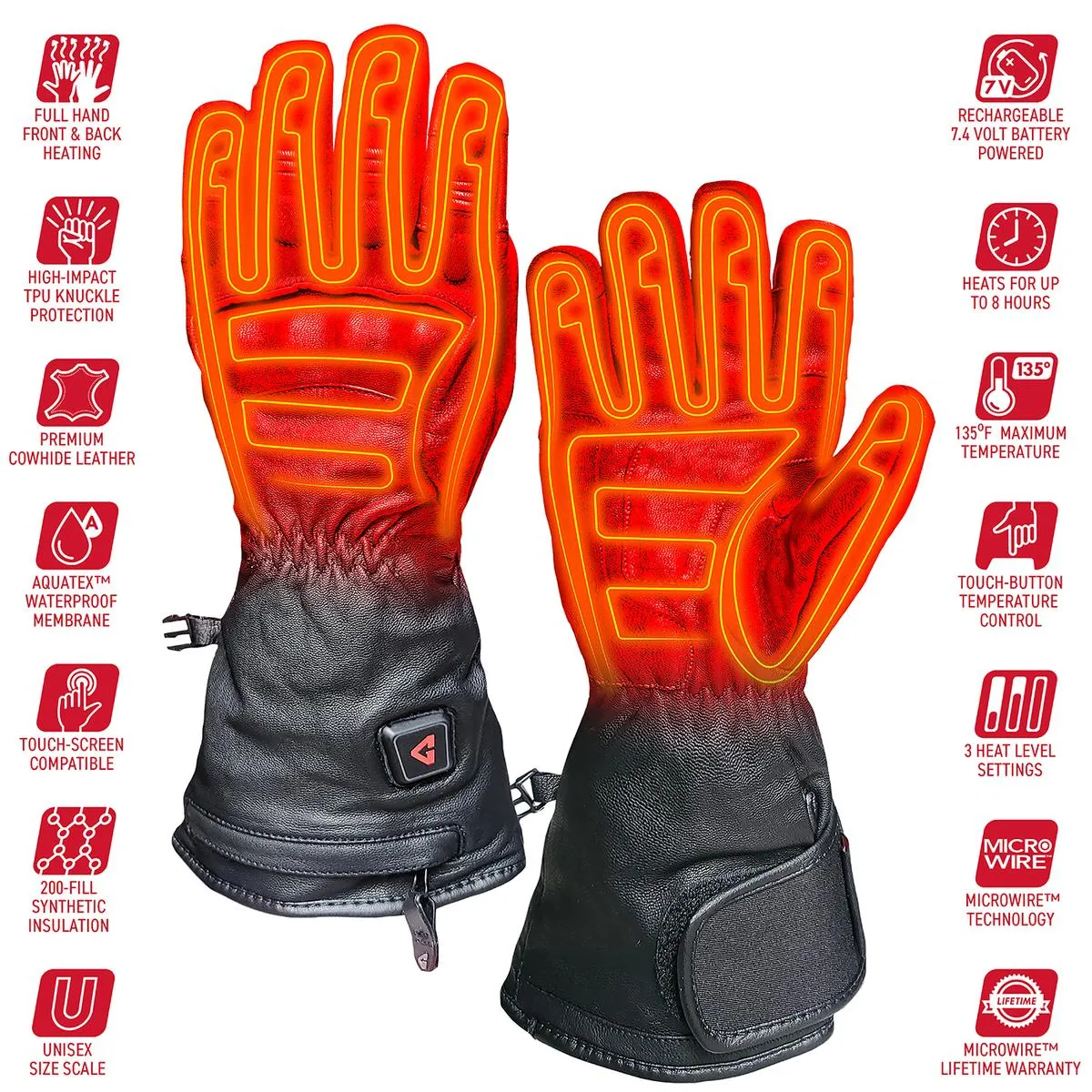 Gerbing 7V Hard Knuckle Battery Heated Gloves