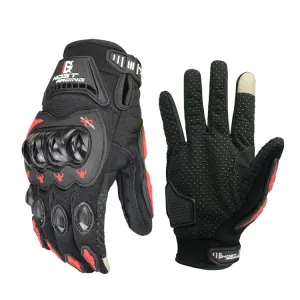 GHOST RACING GR-ST04 Motorcycle Gloves Anti-Fall Full Finger Riding Touch Gloves, Size: L(Red)