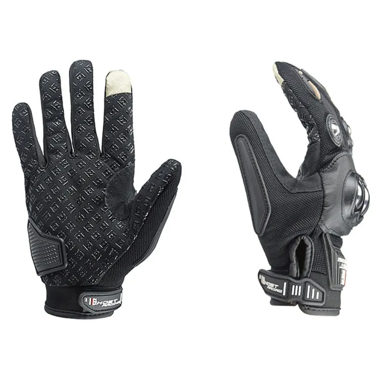 GHOST RACING Motorcycle Riding Anti-fall Breathable Gloves, Size: XXL(Black)