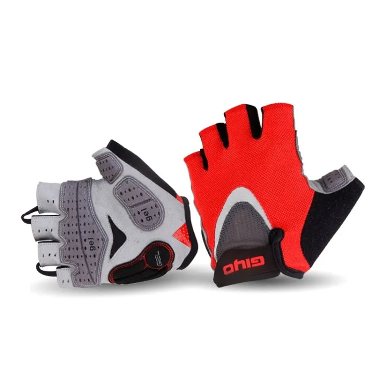 GIYO S-01 GEL Shockproof Cycling Half Finger Gloves Anti-slip Bicycle Gloves, Size: M(Red)