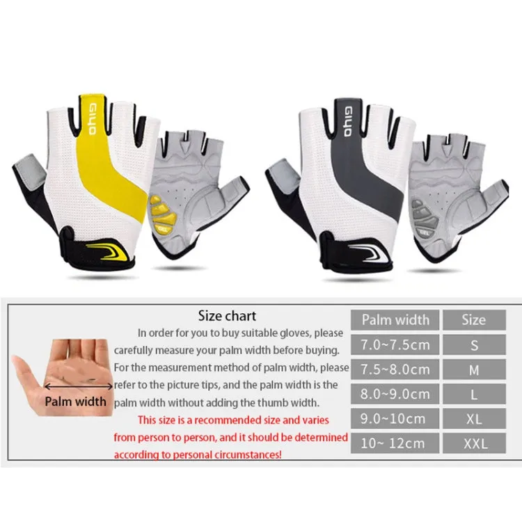 GIYO S-14 Bicycle Half Finger Gloves GEL Shock Absorbing Palm Pad Gloves, Size: L(Blue)