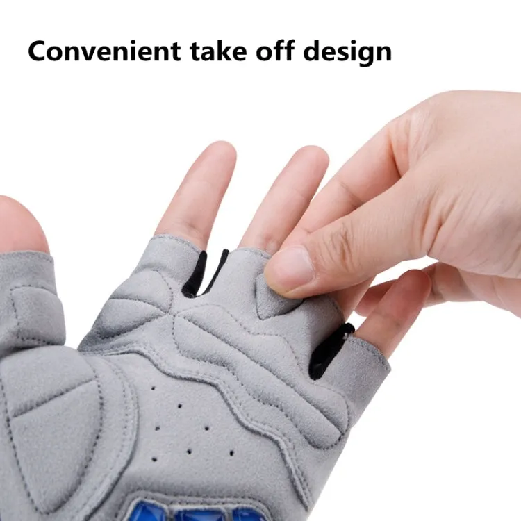 GIYO S-14 Bicycle Half Finger Gloves GEL Shock Absorbing Palm Pad Gloves, Size: XXL(Gray)