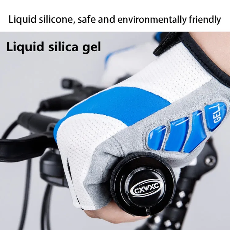 GIYO S-14 Bicycle Half Finger Gloves GEL Shock Absorbing Palm Pad Gloves, Size: XXL(Gray)