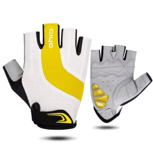 GIYO S-14 Bicycle Half Finger Gloves GEL Shock Absorbing Palm Pad Gloves, Size: XXL(Yellow)