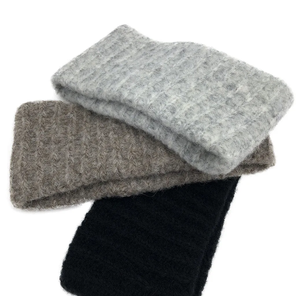 Gray Ribbed Alpaca Ear Warmer by SLATE   SALT