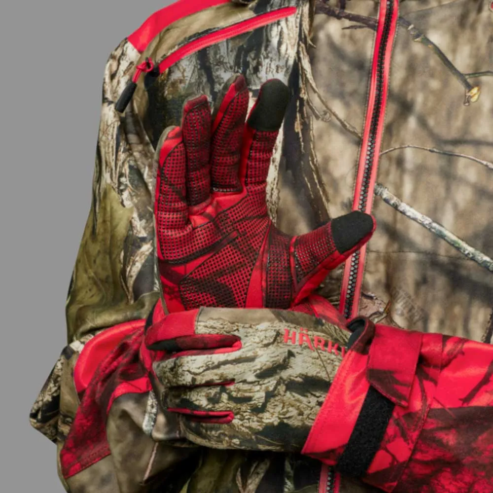 HARKILA Moose Hunter 2.0 Fleece Gloves - Mossy Oak Break-Up Country / Mossy Oak Red