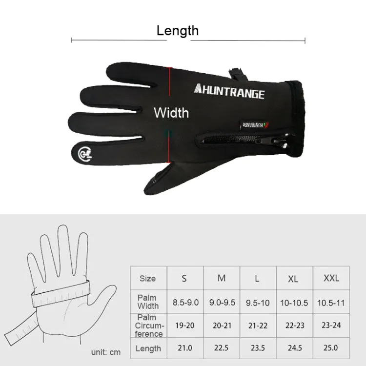 HUNTRANGE A022 Outdoor Waterproof Touch Screen Riding Keep Warm Gloves, Size: L(Gray)