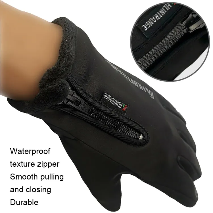 HUNTRANGE A022 Outdoor Waterproof Touch Screen Riding Keep Warm Gloves, Size: L(Gray)