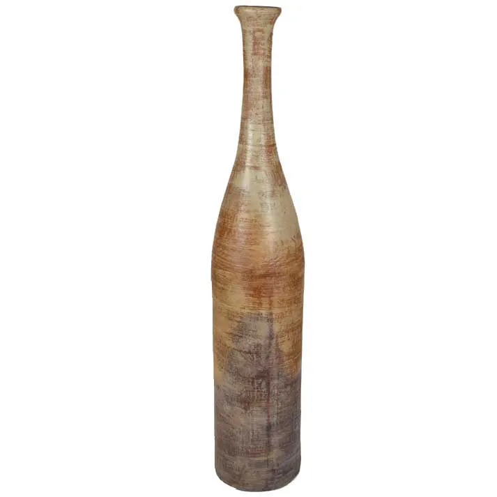 Large Ceramic Stretched Floor Bottle | Slate