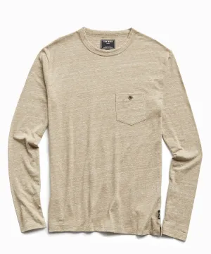 Long Sleeve Heather Tee in Dark Driftwood