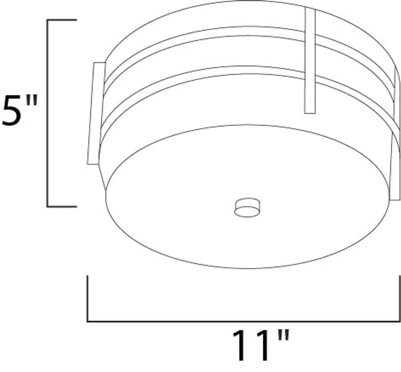 Luna E26 5" 2 Light Outdoor Flush Mount in Brushed Metal