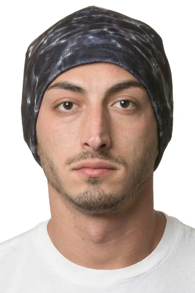 Mens Reversible Polar Fleece Beanie Winter Hat | Aqua Design