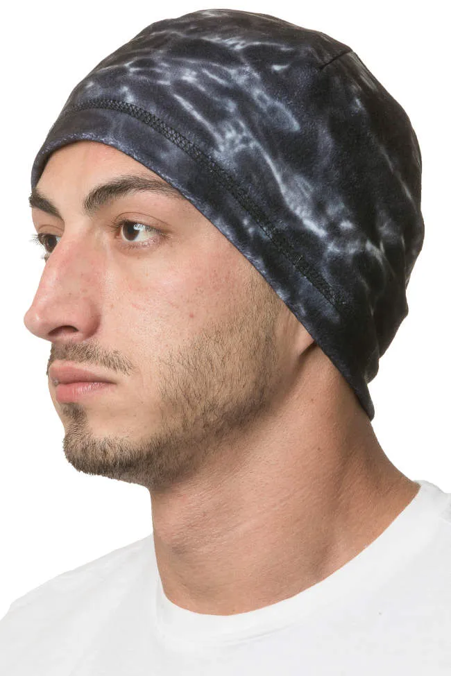 Mens Reversible Polar Fleece Beanie Winter Hat | Aqua Design