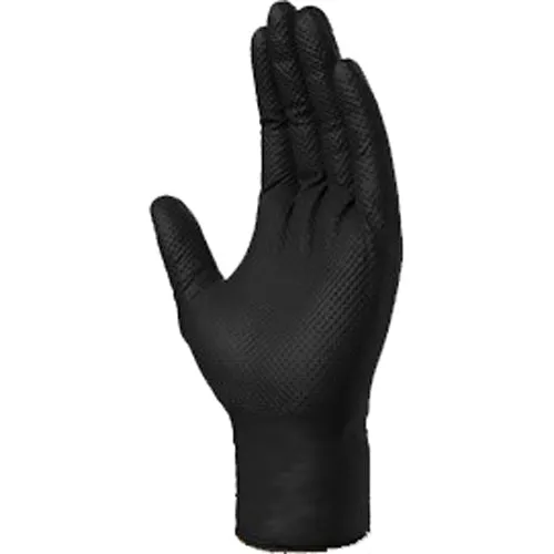 Nitrile Heavy Duty Black Gripper Glove (100/bx)