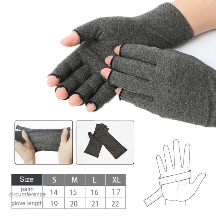 Outdoor Half Finger Joint Care Compression Cycling Gloves, Size: M(Gray)