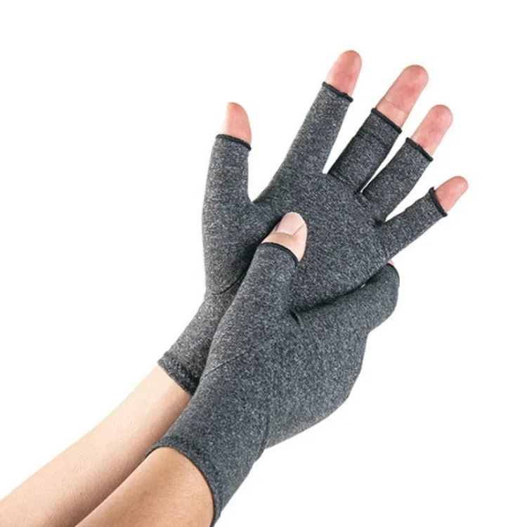 Outdoor Half Finger Joint Care Compression Cycling Gloves, Size: M(Gray)