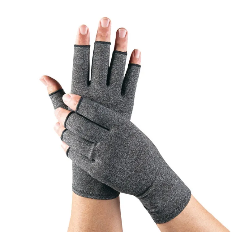 Outdoor Half Finger Joint Care Compression Cycling Gloves, Size: M(Gray)