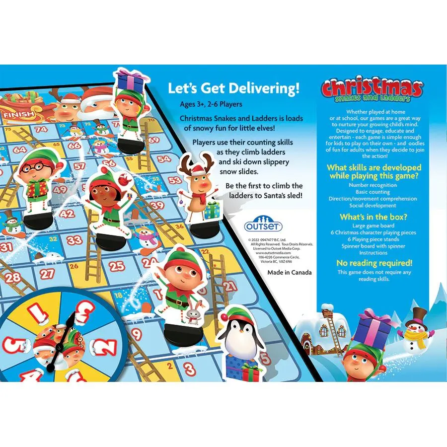 Outset Christmas Snakes and Ladders Game