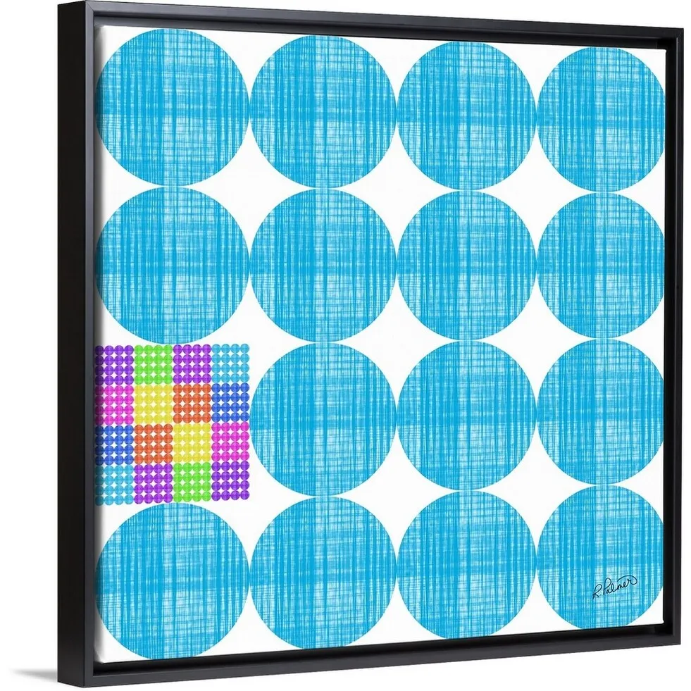 "Balls And A Square" Black Float Frame Canvas Art