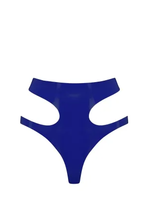 Royalblue Navy Latex Cut Out Thong