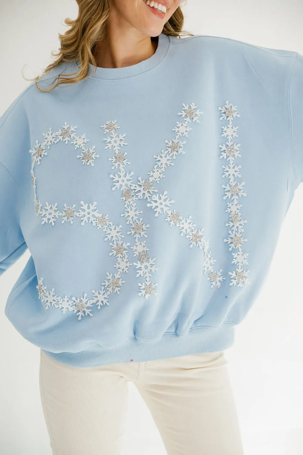 SKI FLORAL BLUE PULLOVER