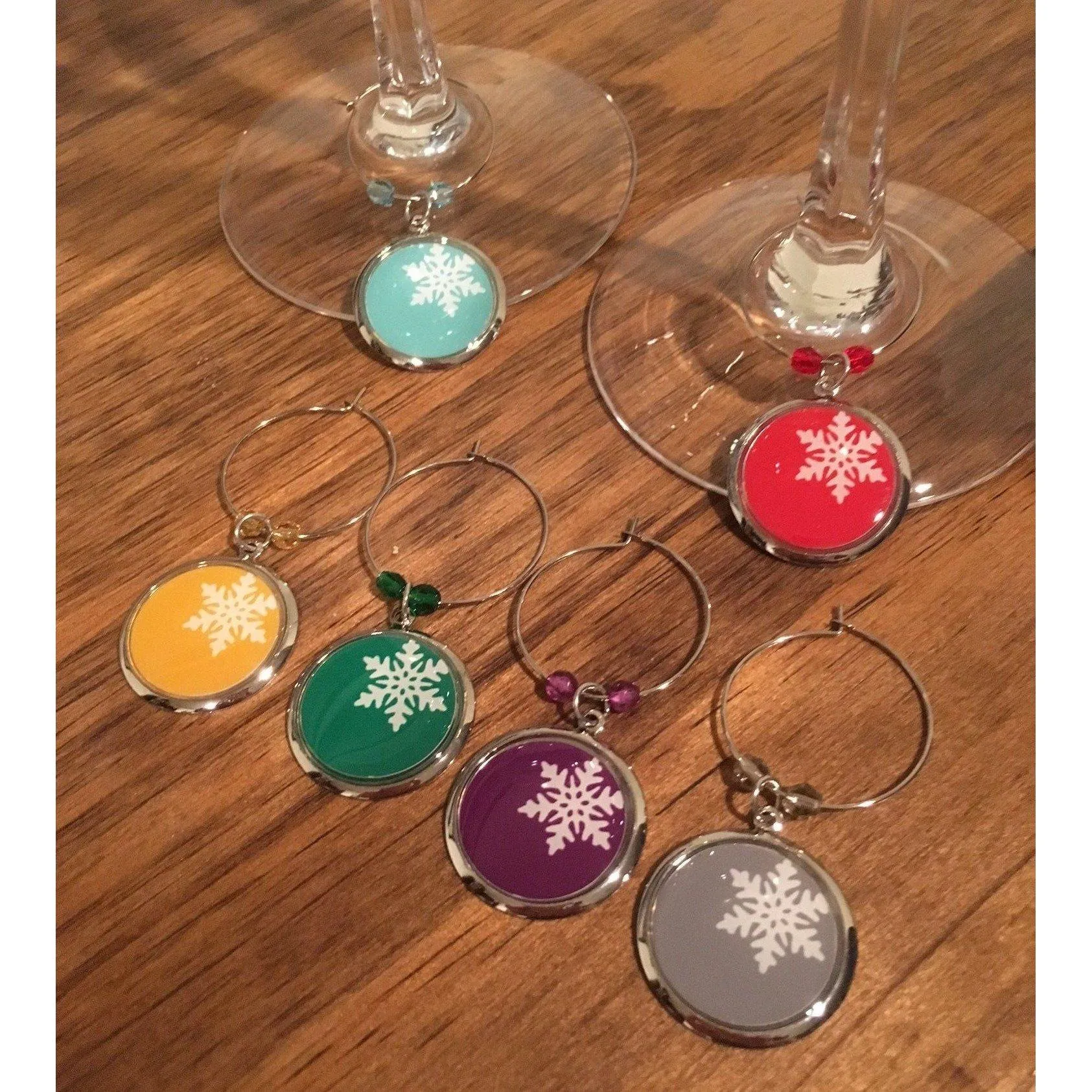 Snowflake Wine Charms