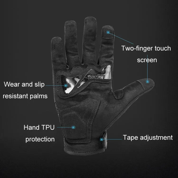 SOMAN Motorcycle Riding Anti-fall Breathable Anti-slip Carbon Fiber Gloves, Size: M(Black)