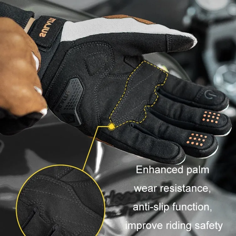 SULAITE Motorcycle Riding Breathable Conductive Touch Screen Full Finger Gloves, Size: M(Gray)