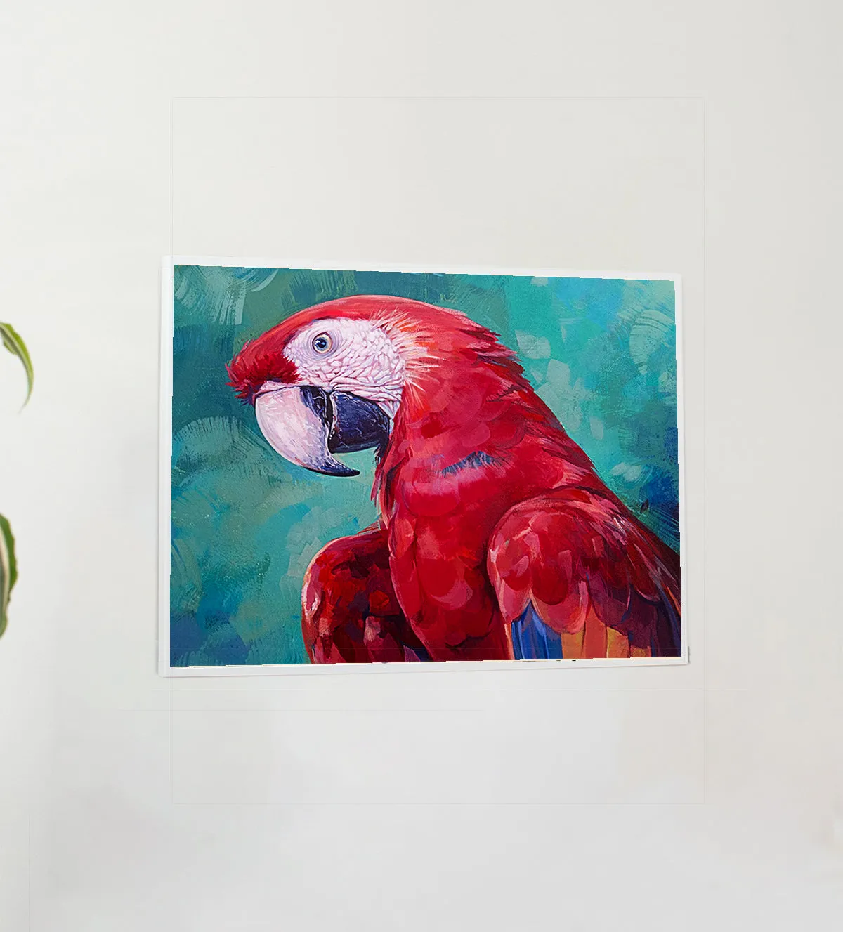 this captivating Scarlet Macaw wall painting