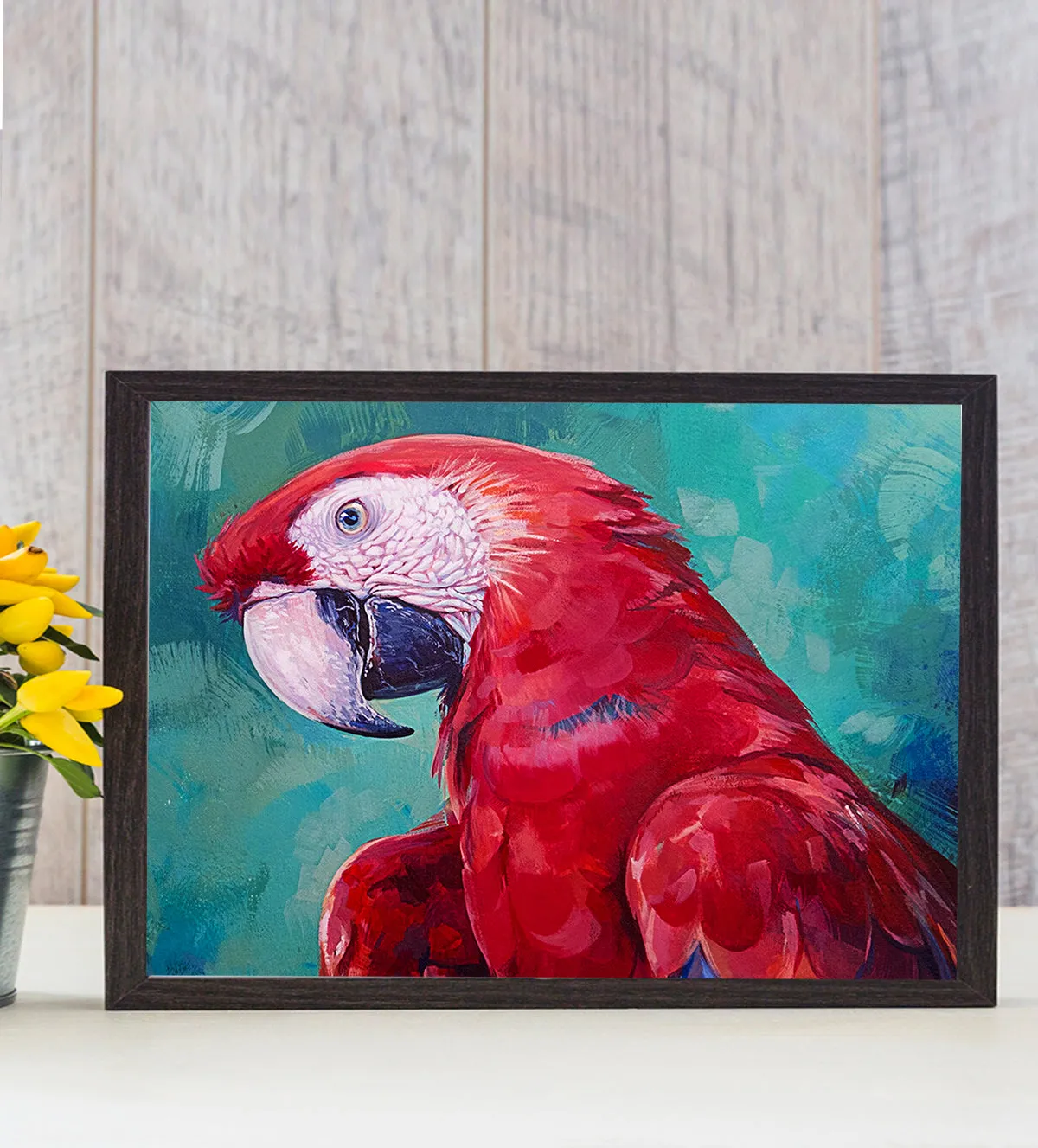 this captivating Scarlet Macaw wall painting