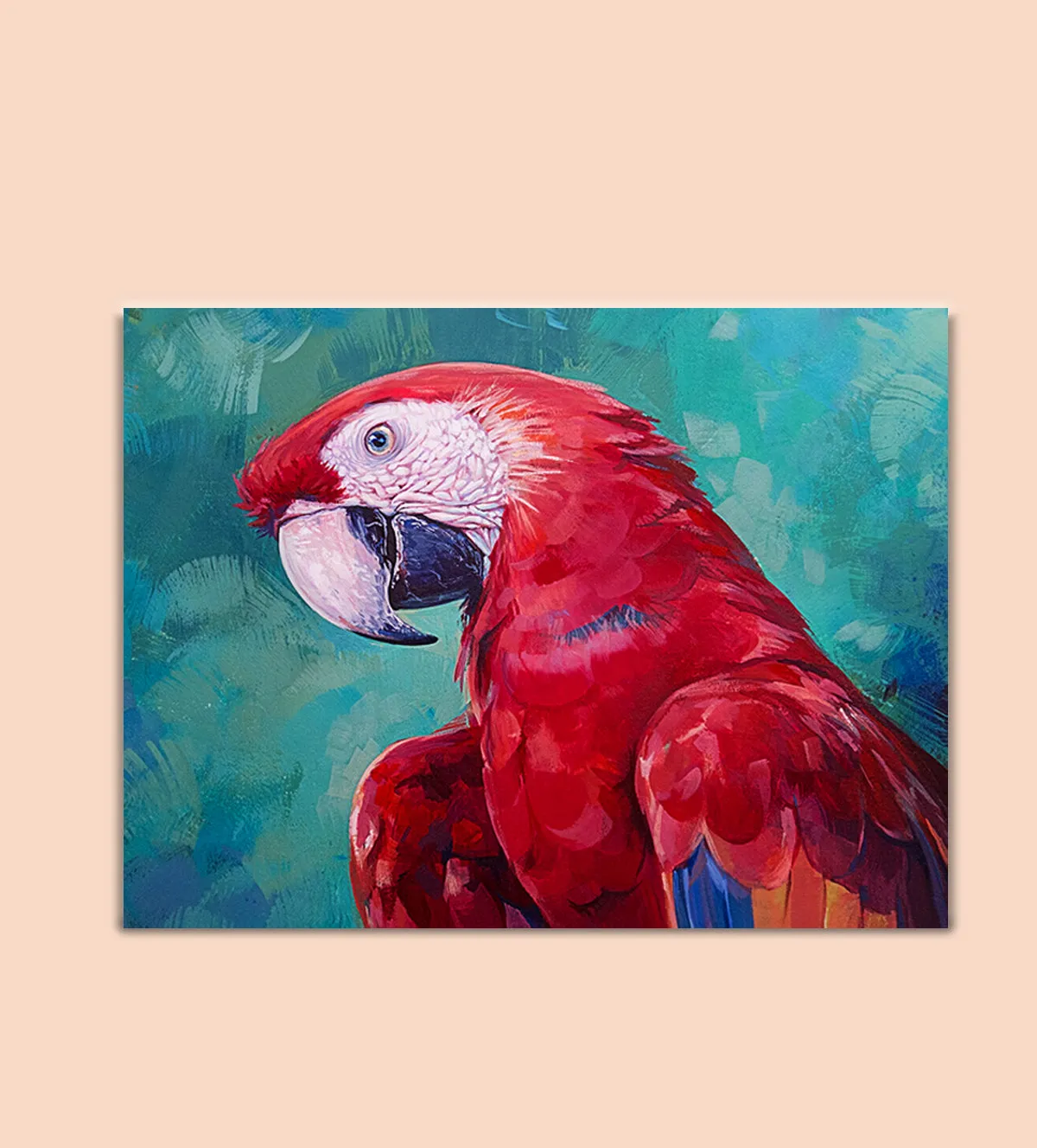 this captivating Scarlet Macaw wall painting