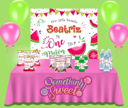 Watermelon Birthday Backdrop - FREE SHIPPING