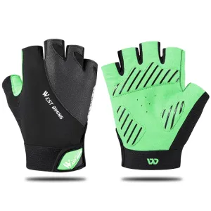 WEST BIKING YP0211210 Mountain Cycling Gloves Half Finger Breathable Anti-Slip Gloves Riding Equipment, Size: XL(Light Green)