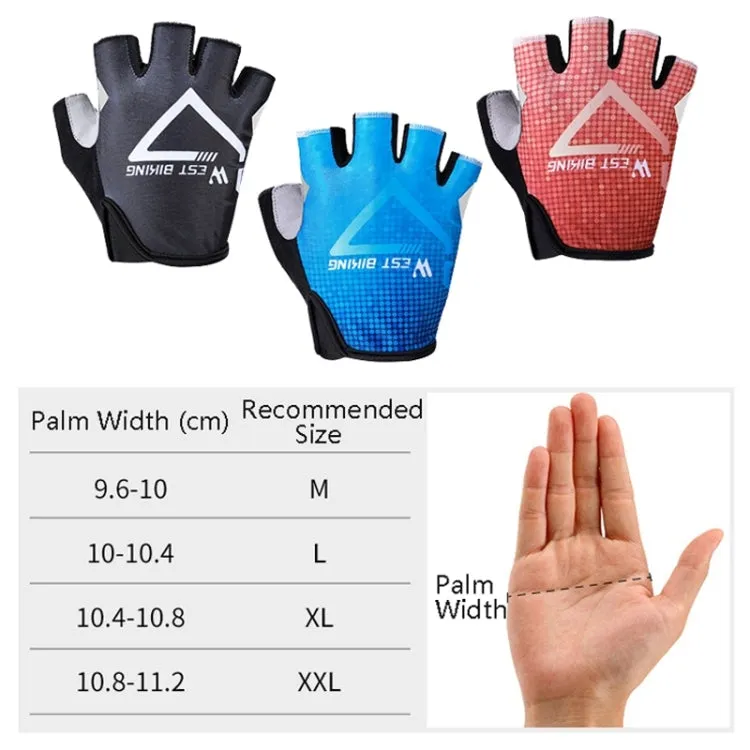 WEST BIKING YP0211215 Riding Gloves Summer Half Finger Breathable Outdoor Cycling Gloves, Size: L(Blue)