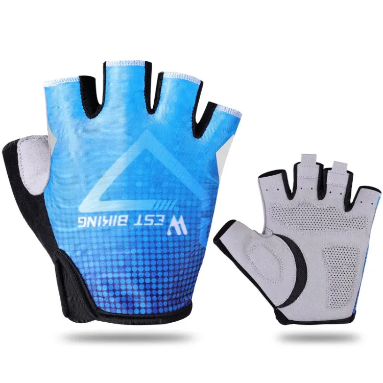 WEST BIKING YP0211215 Riding Gloves Summer Half Finger Breathable Outdoor Cycling Gloves, Size: L(Blue)