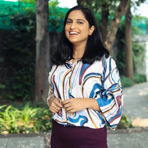 White-blue printed shirt