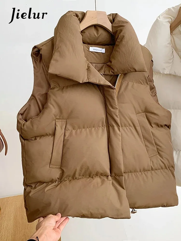 Women Jacket Sleeveless Pocket Loose Female Winter Vest New Fashion Daily Casual Ins Stylish Female Outwear Size M-2XL