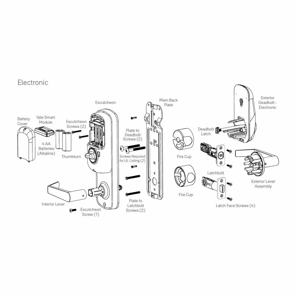 Yale Z-Wave Plus Assure Interconnected Lockset with Touchscreen Deadbolt, Norwood Lever, Right-Handed