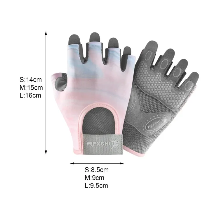 Yoga Sports Gloves Non-slip Shock-absorbing Half-finger Anti-cocoon Gloves, Size: M(Streamer Pink)